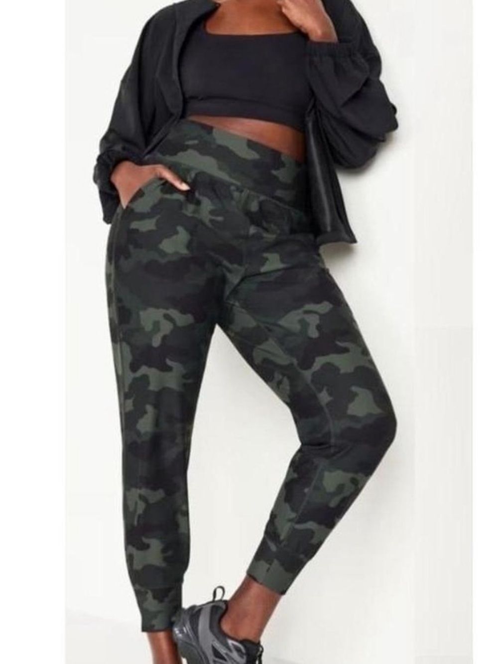 Old Navy Active Powersoft High Rise Jogger Green Camo Womens Large NEW